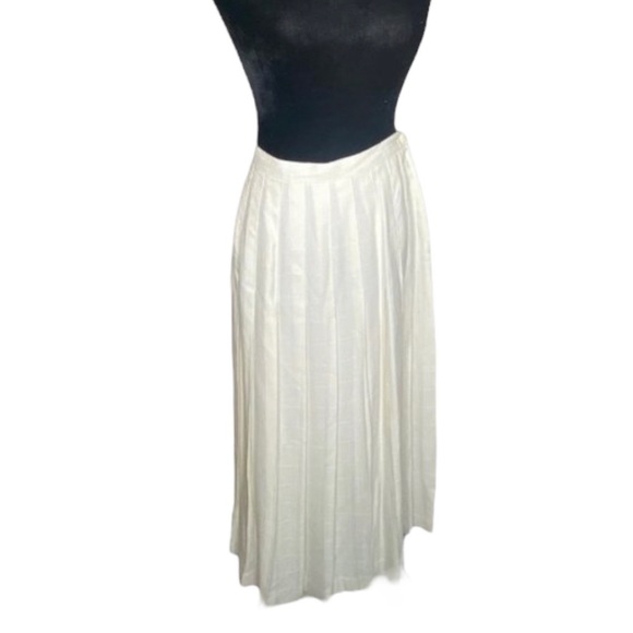 Kasper for A.S.L. Oversized Jacket & Pleated A-line MIDI Skirt Vintage Ivory 16 - Picture 11 of 15
